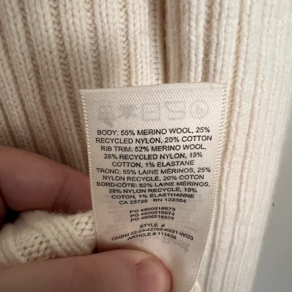 Sunday Best/ Aritzia Cream Ribbed Cardigan - Picture 2 of 4